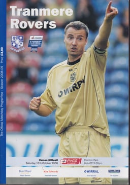 Tranmere Rovers v Millwall Match Programme 2008-10-11